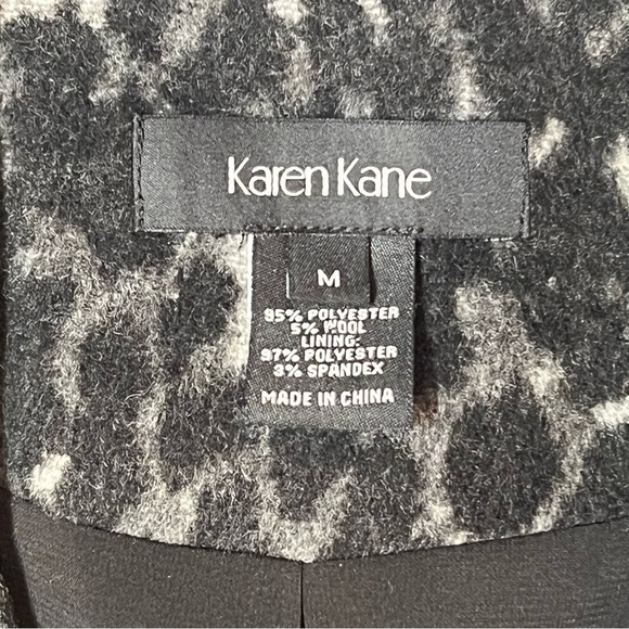 Karen Kane‎ Women's Textured Blazer Jacket Leopard Prnt Sz M EUC - Picture 4 of 15